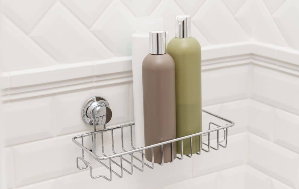 Shower rack organizer.