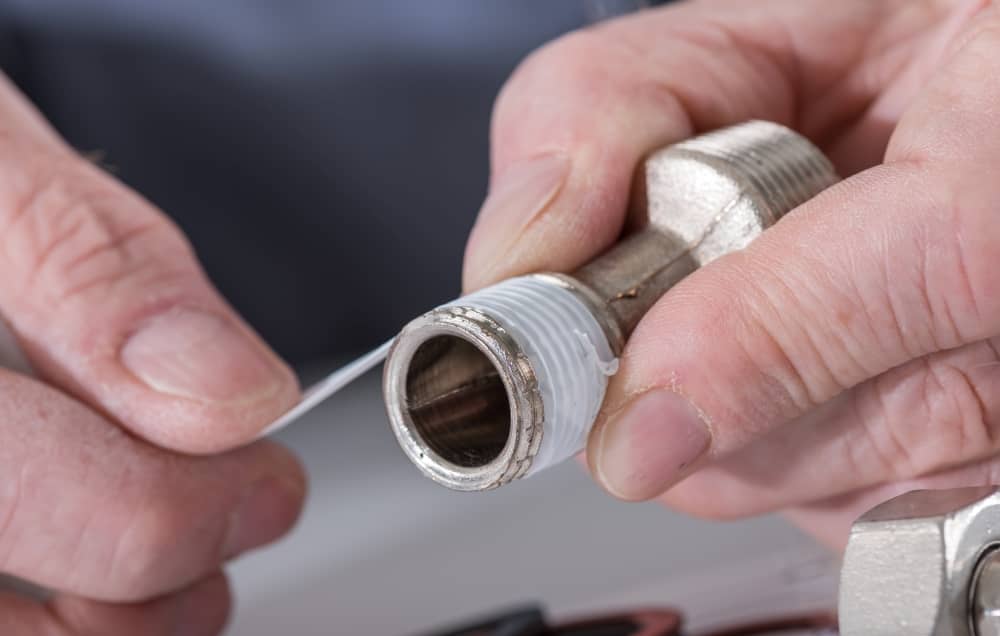Plumber's tape can be wrapped around piping and plumbing fixtures to stop leaks